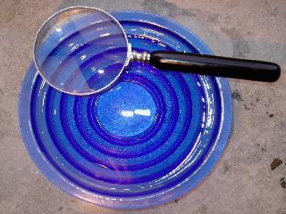 Brennglas, violette Schale fr Sonnenwasserherstellung